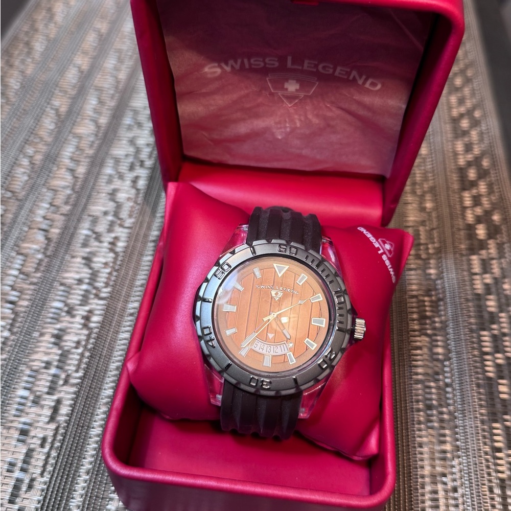 Swiss Legend Black and Silver Watch